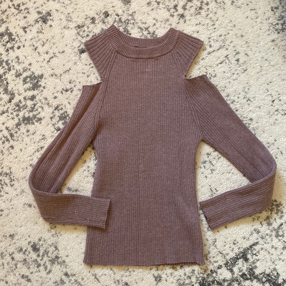 Cold shoulder sweater